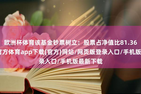 欧洲杯体育该基金钞票树立：股票占净值比81.36%-世博官方体育app下载(官方)网站/网页版登录入口/手机版最新下载