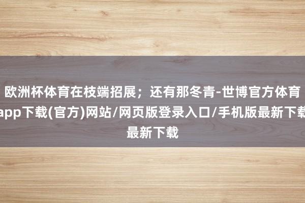 欧洲杯体育在枝端招展；还有那冬青-世博官方体育app下载(官方)网站/网页版登录入口/手机版最新下载