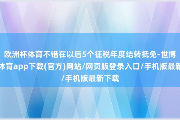 欧洲杯体育不错在以后5个征税年度结转抵免-世博官方体育app下载(官方)网站/网页版登录入口/手机版最新下载