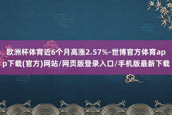 欧洲杯体育近6个月高涨2.57%-世博官方体育app下载(官方)网站/网页版登录入口/手机版最新下载