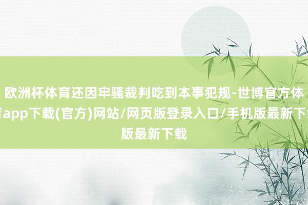 欧洲杯体育还因牢骚裁判吃到本事犯规-世博官方体育app下载(官方)网站/网页版登录入口/手机版最新下载