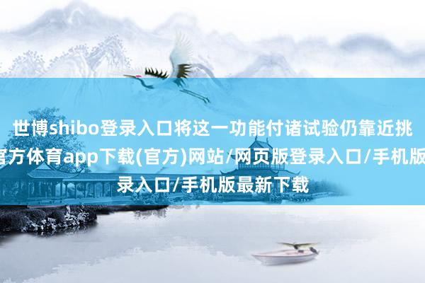 世博shibo登录入口将这一功能付诸试验仍靠近挑战-世博官方体育app下载(官方)网站/网页版登录入口/手机版最新下载